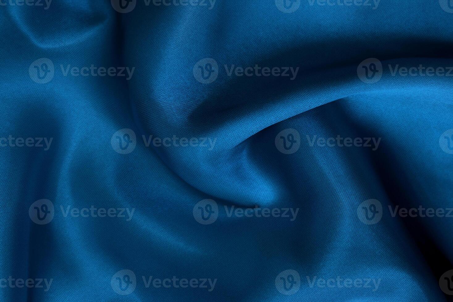 Dark Blue Fabric Texture, Crumpled Silk and Linen Pattern for Background and Design photo