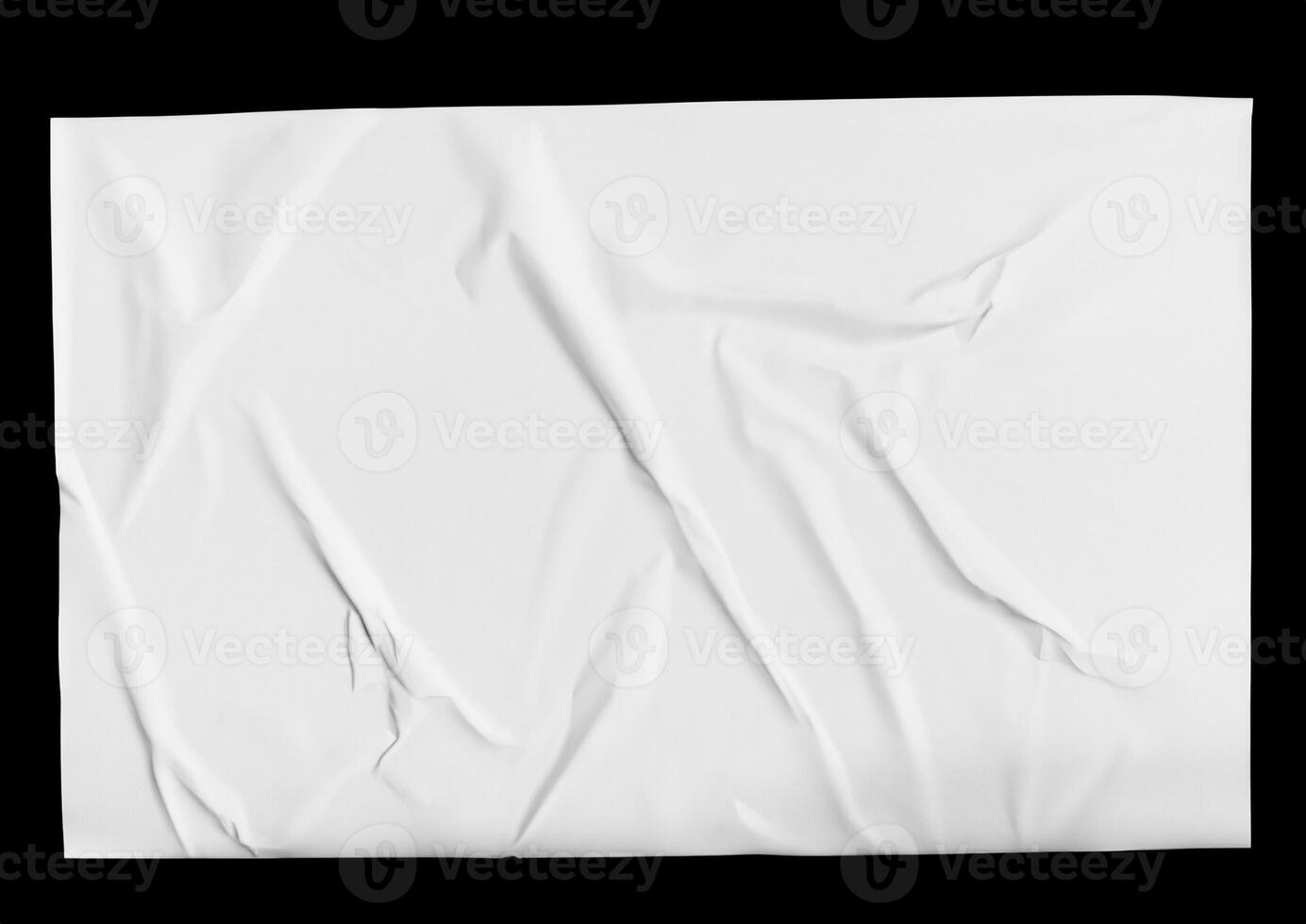 Minimalist White Paper Poster Mockup on Crumpled Texture Background photo