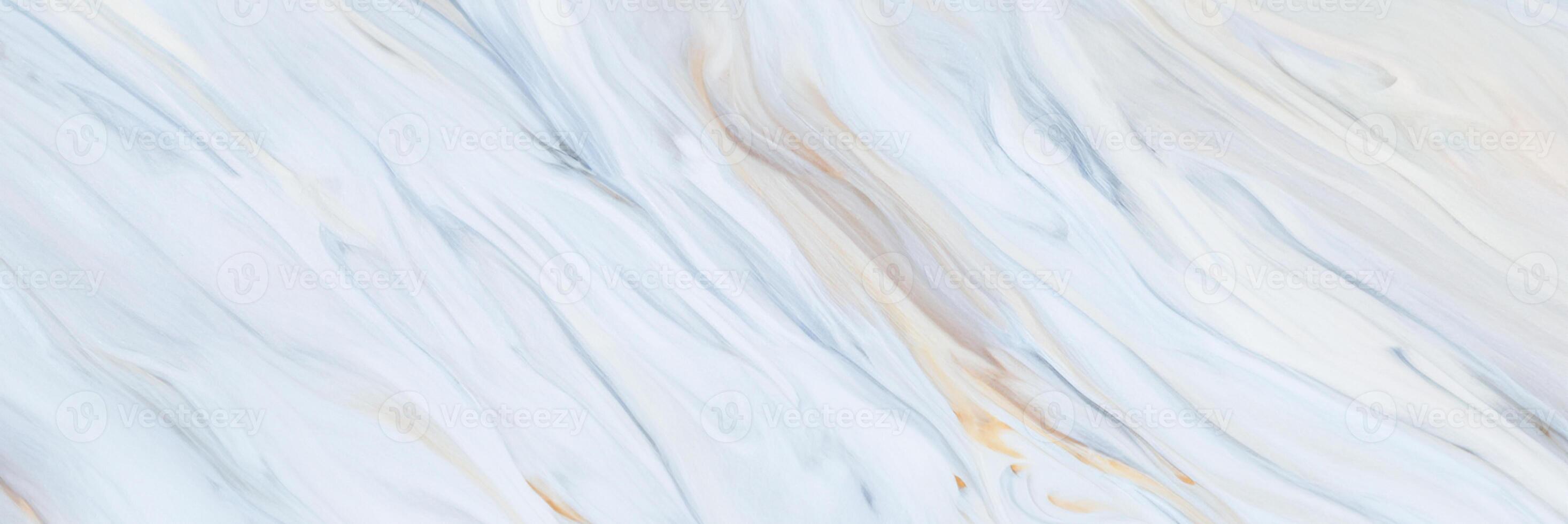 Abstract Blue Ink Swirls on Marble Texture, Luxurious Panoramic Background for Ceramic Countertops and Wall Tiles photo