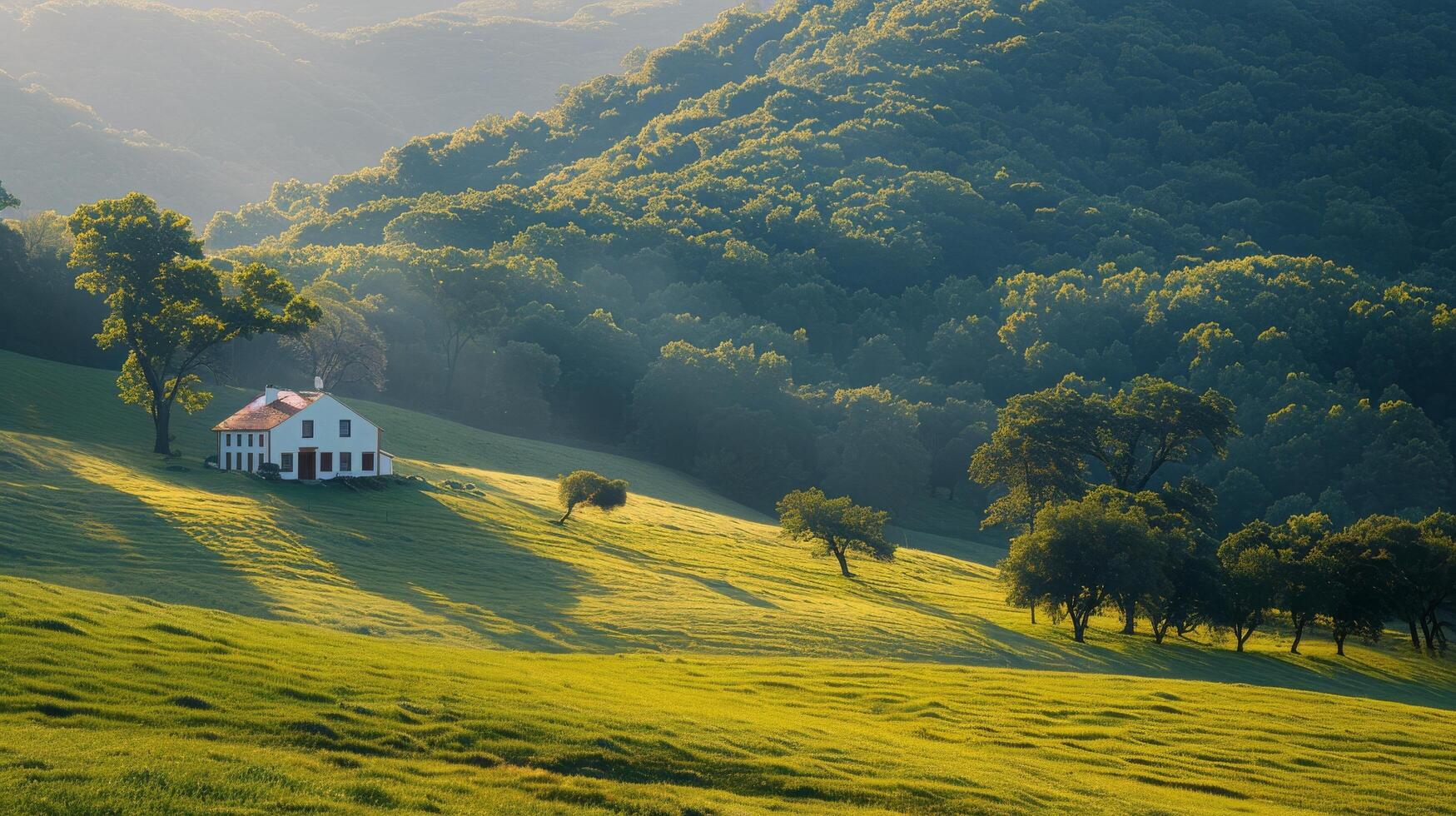 House on a Hill Overlooking Valley photo