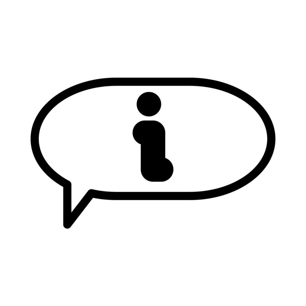 info icon or logo illustration outline black filled style vector