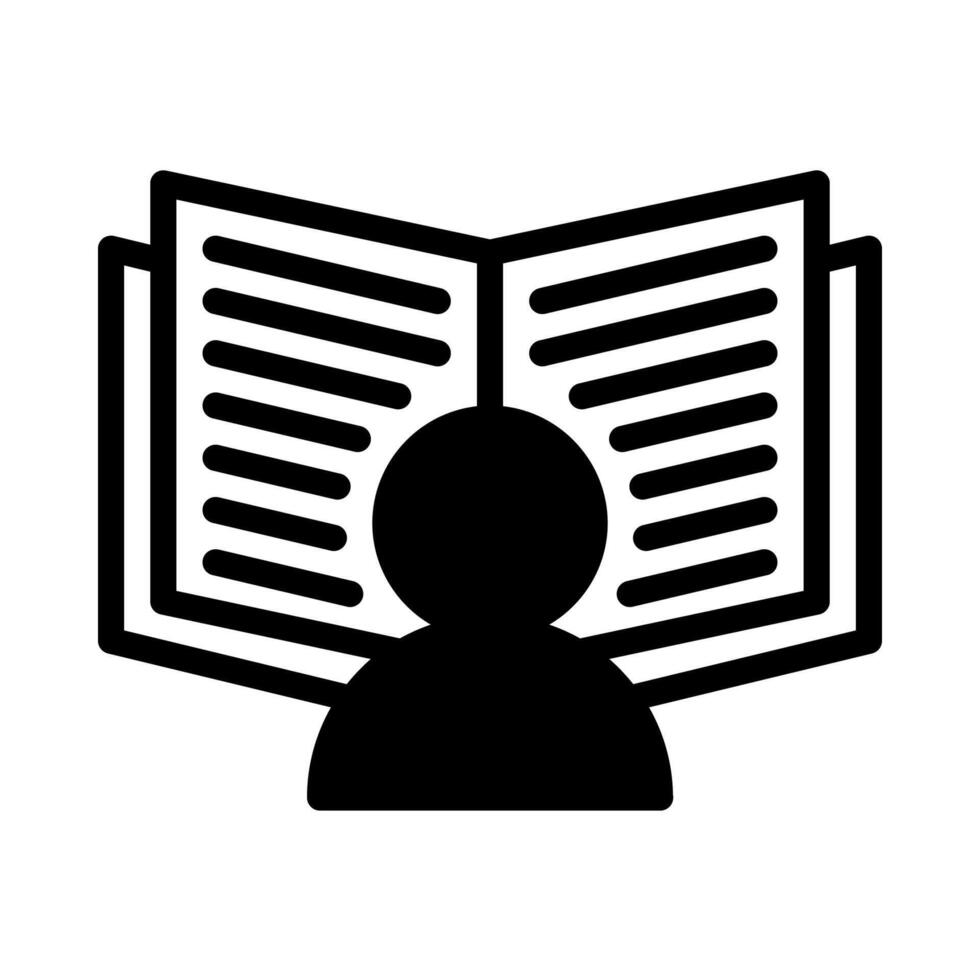 open book icon or logo illustration outline black filled style vector