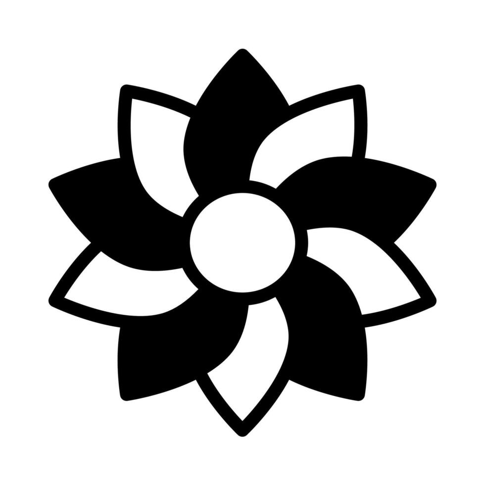 flower icon or logo illustration outline black filled style vector