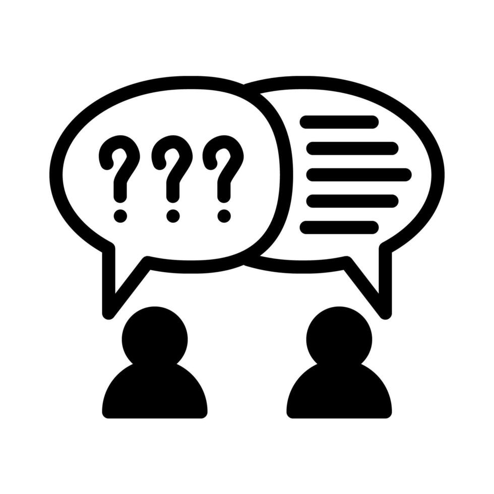 Interview icon or logo illustration outline black filled style vector