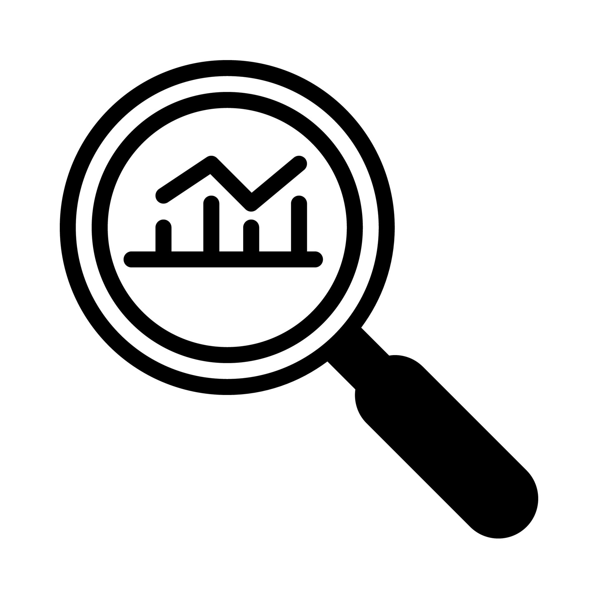 data analysis icon or logo illustration outline black filled style ...