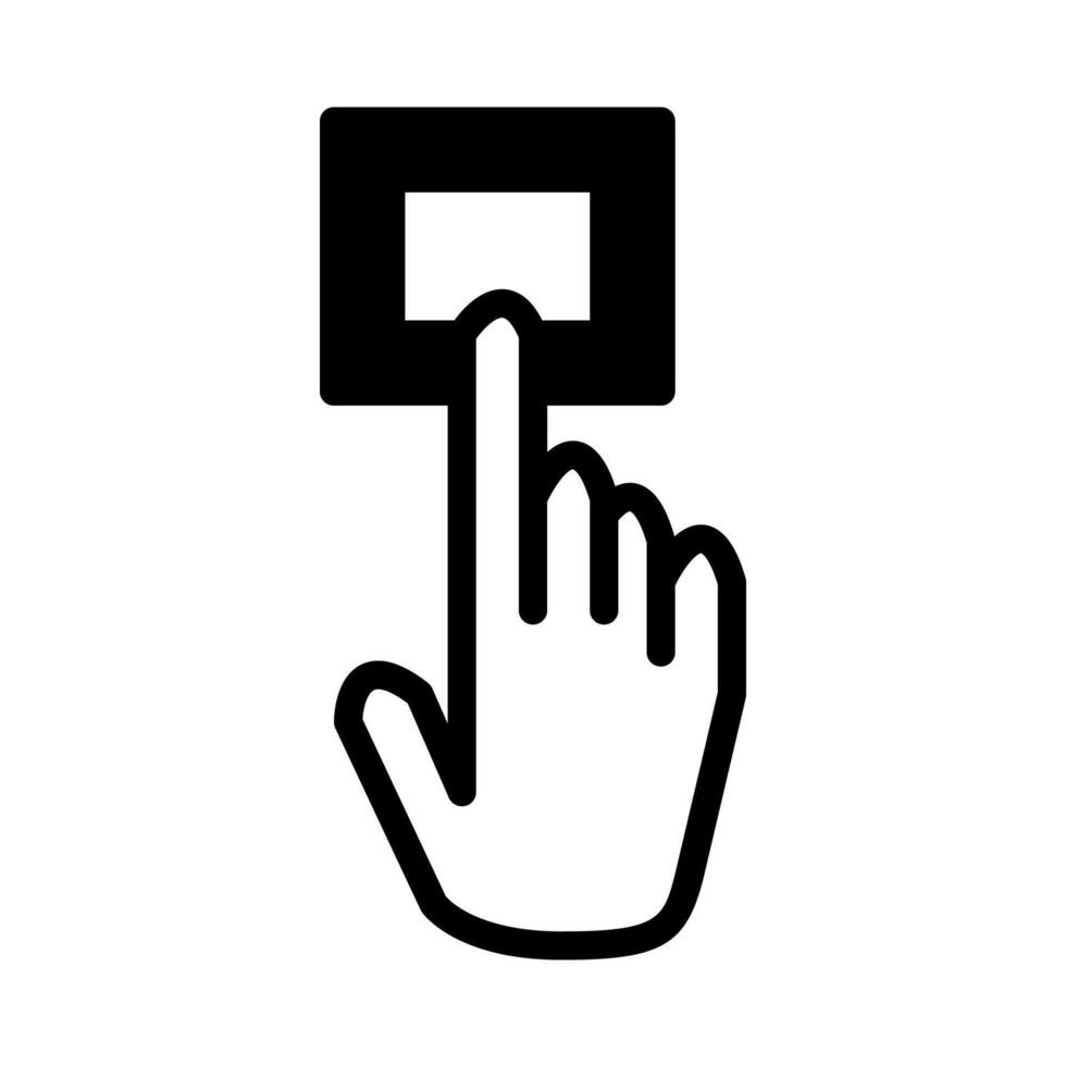 Finger icon or logo illustration outline black filled style vector