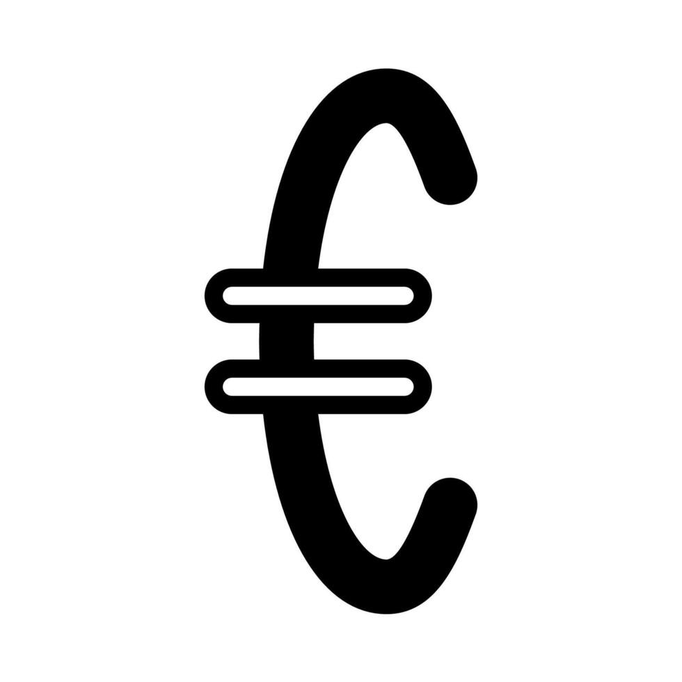 euro icon or logo illustration outline black filled style vector