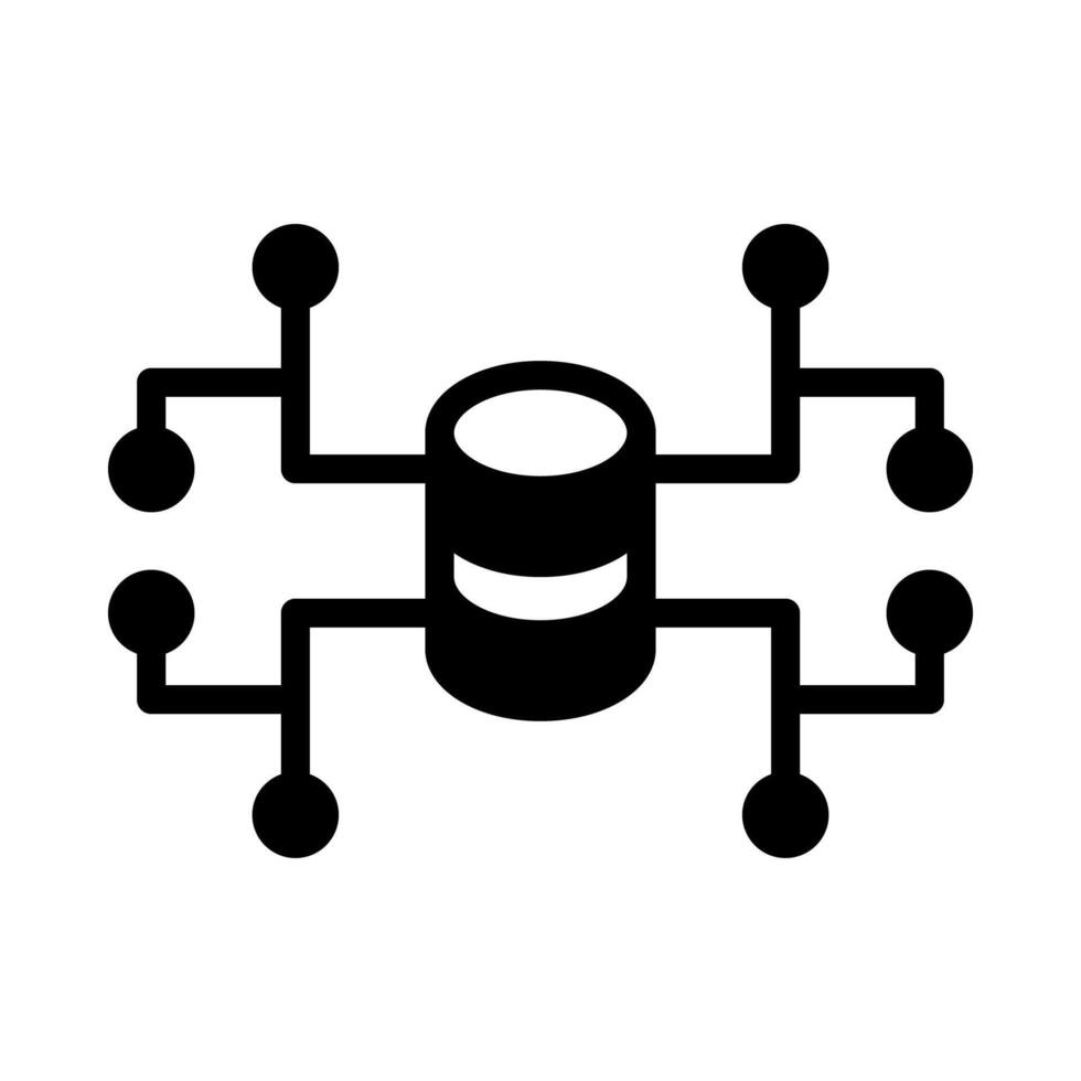 database icon or logo illustration outline black filled style vector