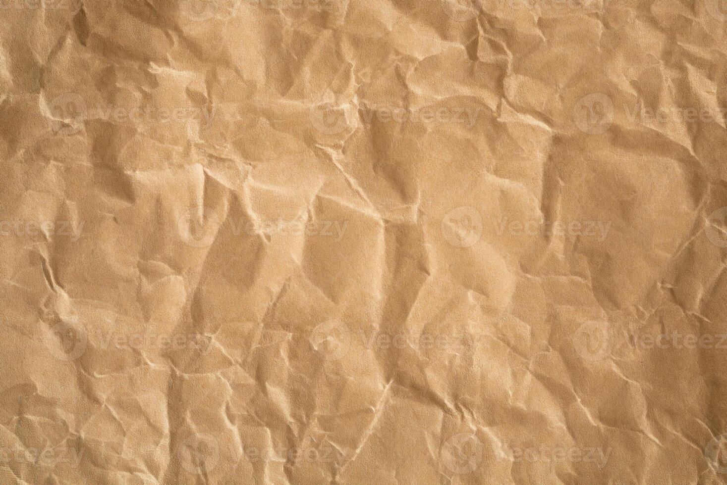 Textured Background, Recycled Crumpled Brown Paper Surface photo