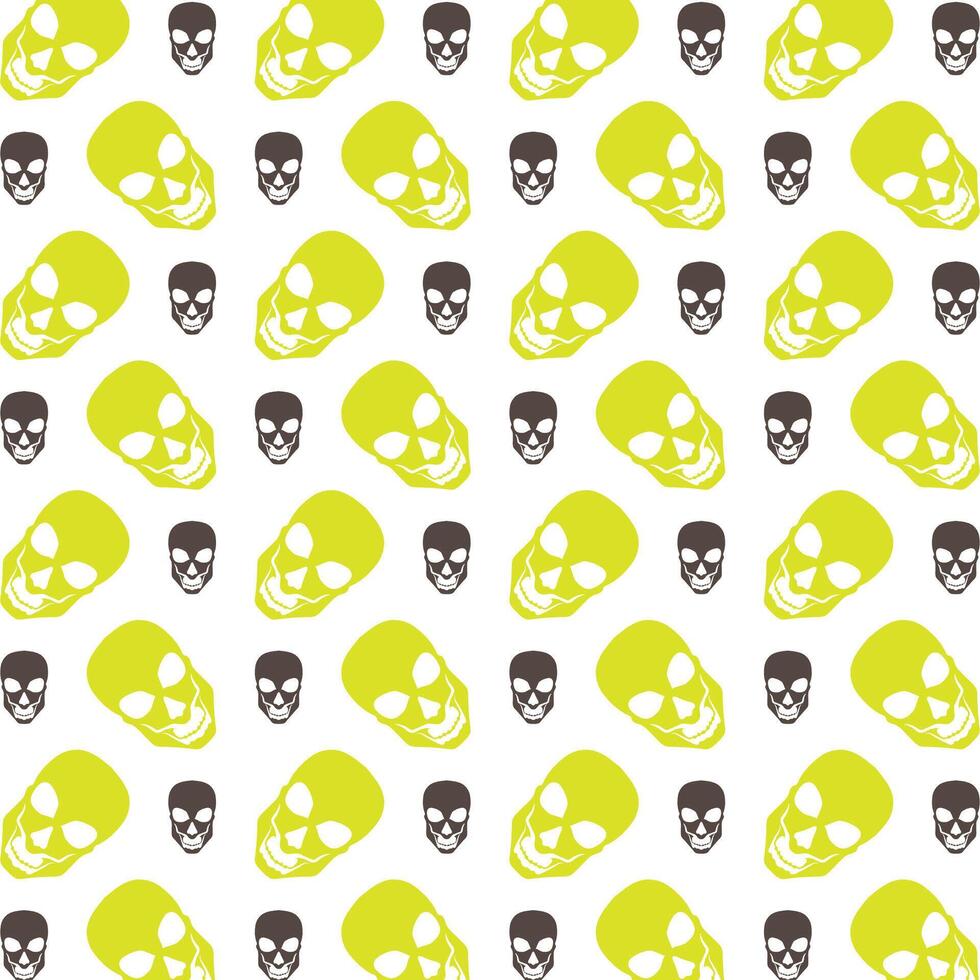 Skull head operable trendy multicolor repeating illustration design vector