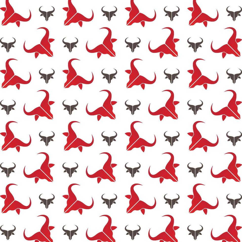 Bull Head subjective trendy multicolor repeating illustration design vector