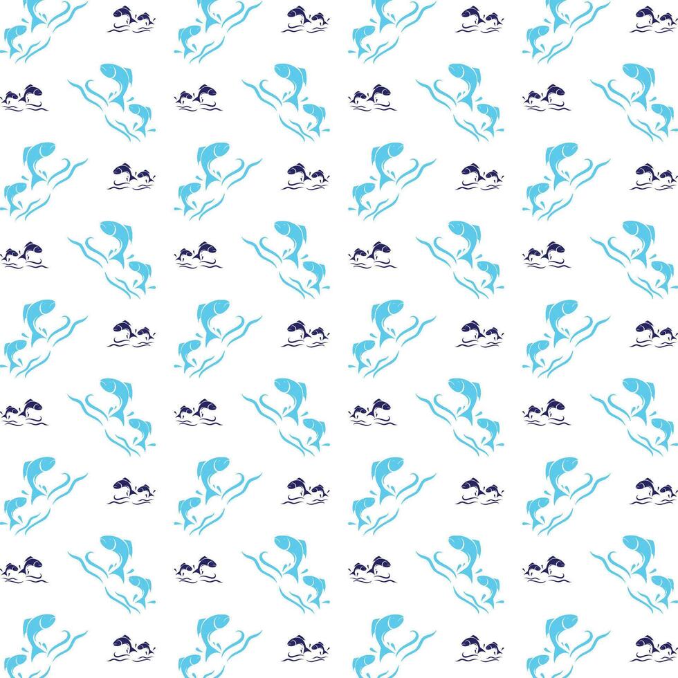 Sea fish reasonable trendy multicolor repeating illustration design vector