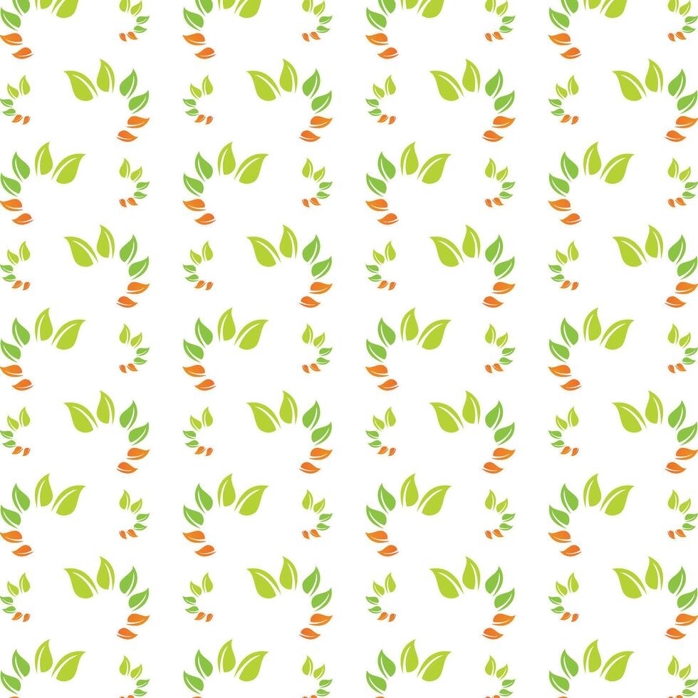 Green leaf operable trendy multicolor repeating illustration design vector