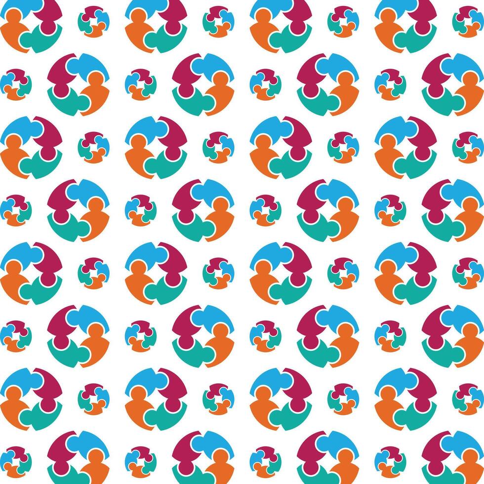 Community specialized trendy multicolor repeating illustration design vector