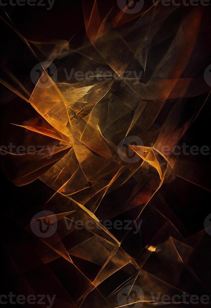 Dynamic Black and Gold Abstract Art, Geometric Precision and Motion. photo