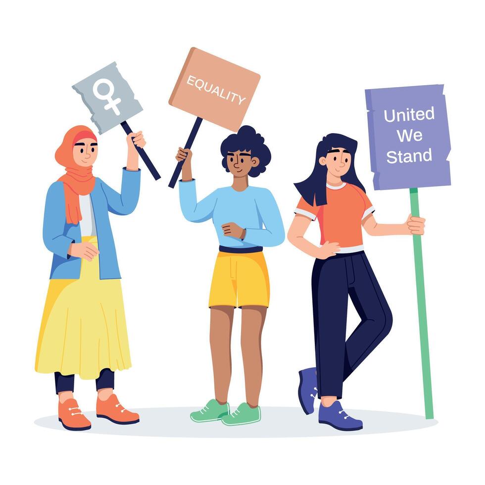 Trendy Demonstrators Concepts vector