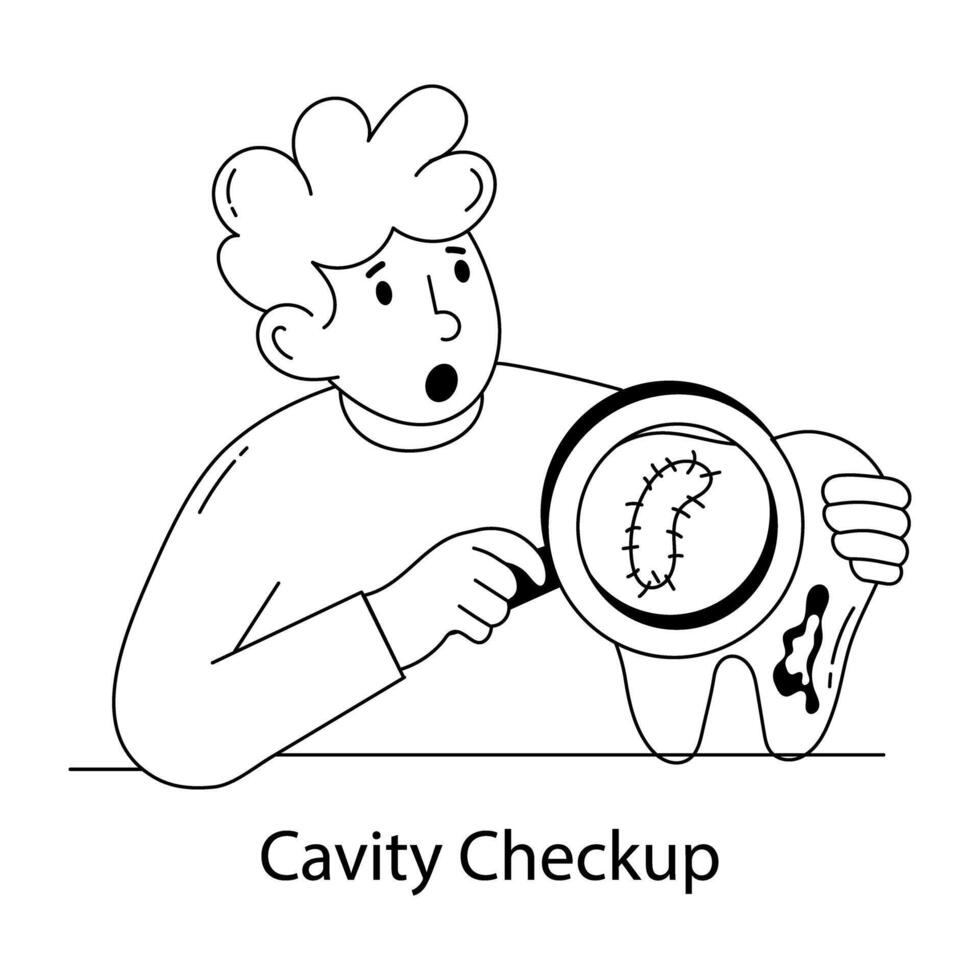 Trendy Cavity Checkup vector