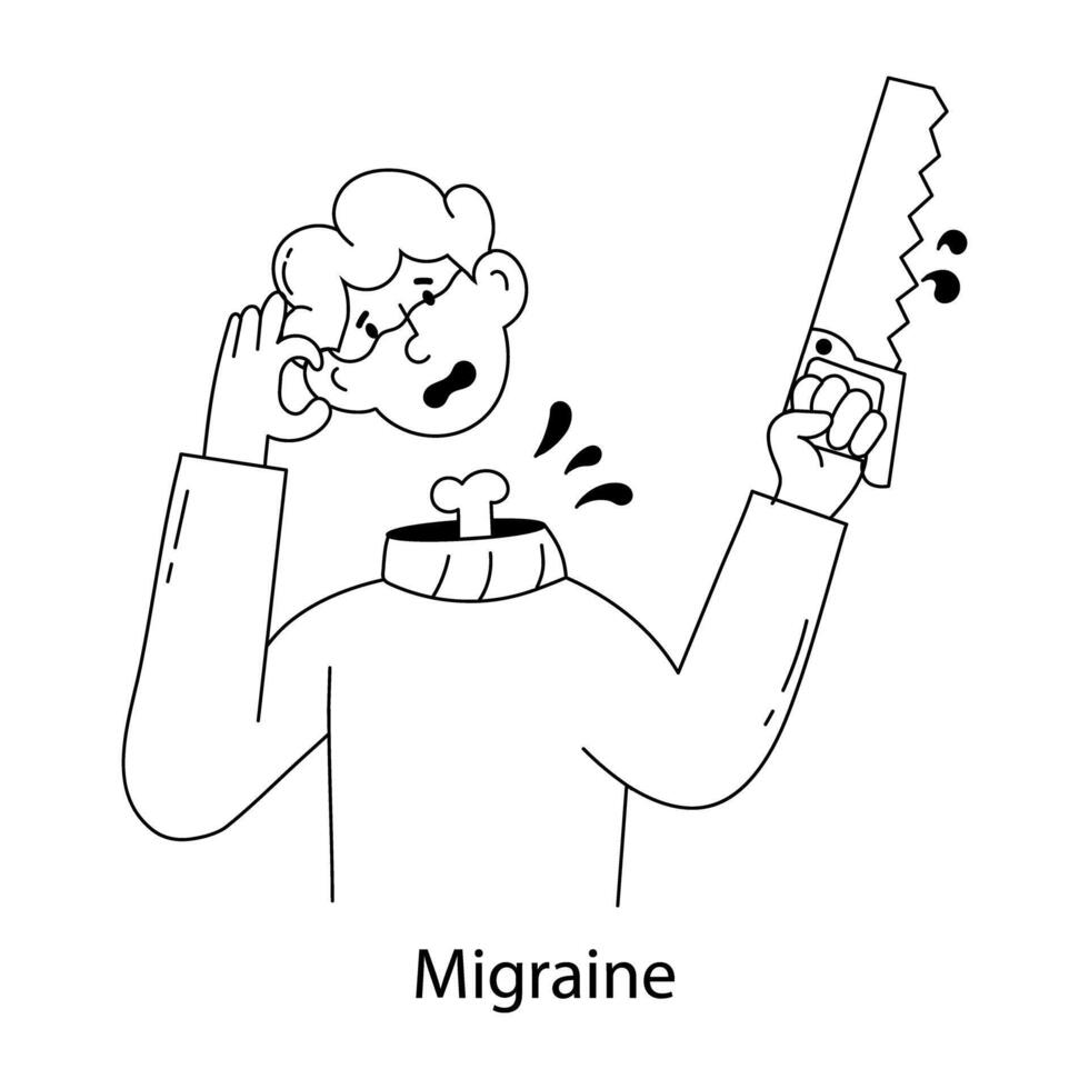 Trendy Migraine Concepts vector