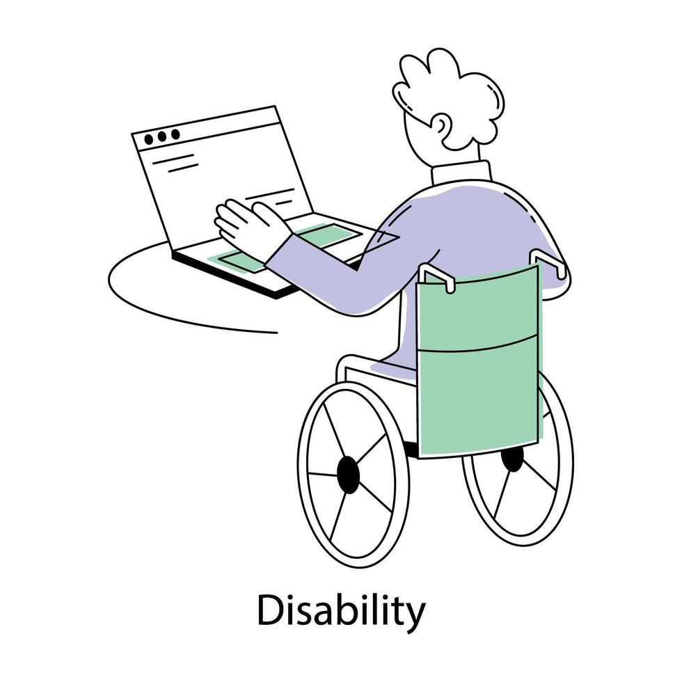 Trendy Disability Concepts vector