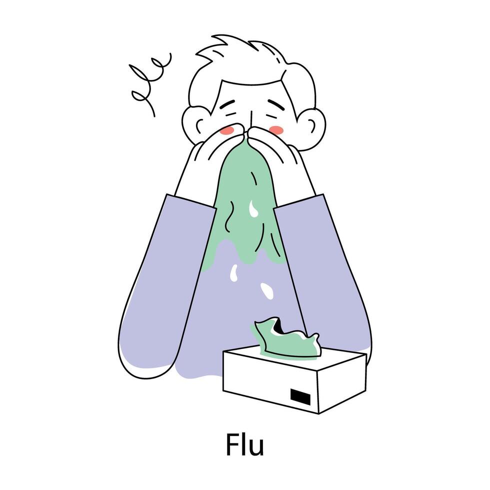 Trendy Flu Concepts vector