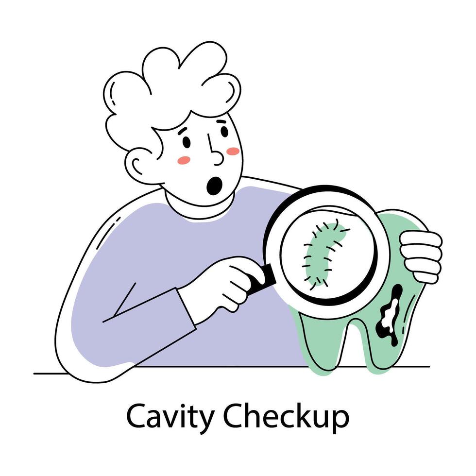 Trendy Cavity Checkup vector