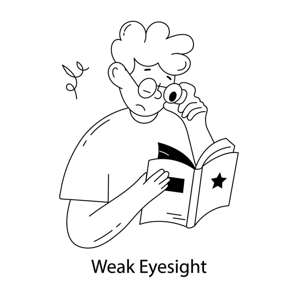 Trendy Weak Eyesight vector