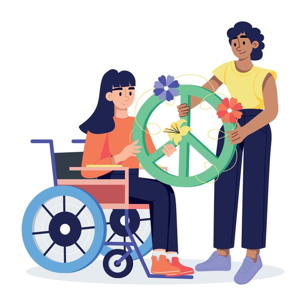 Trendy Social Peace vector