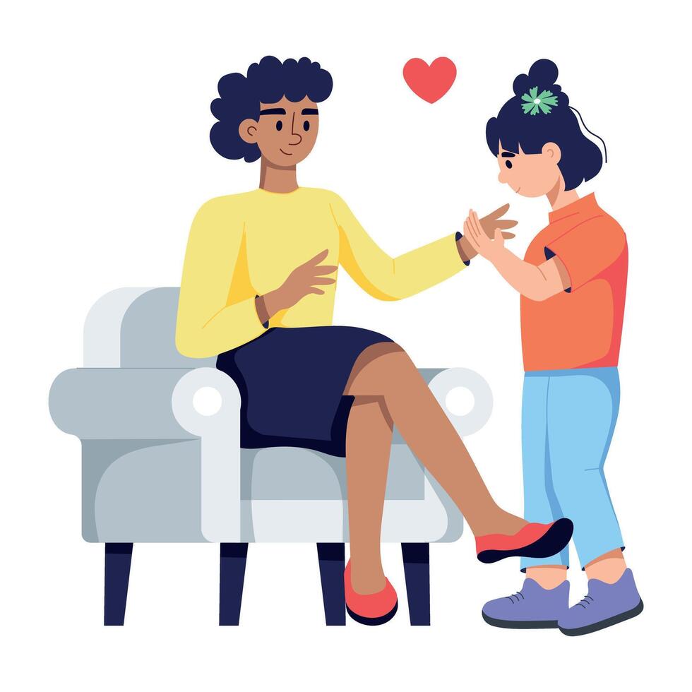 Trendy Interracial Adoption vector