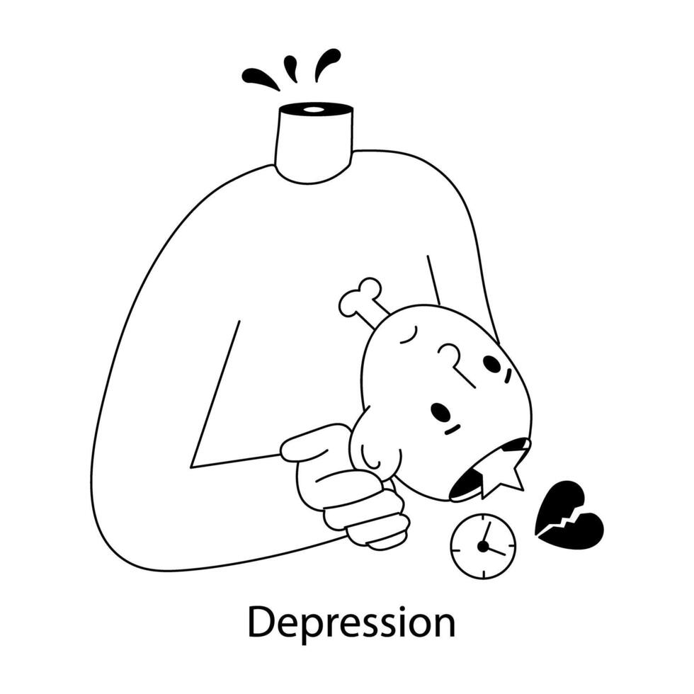 Trendy Depression Concepts vector