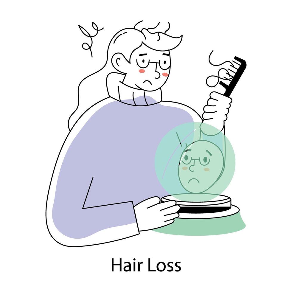 Trendy Hair Loss vector