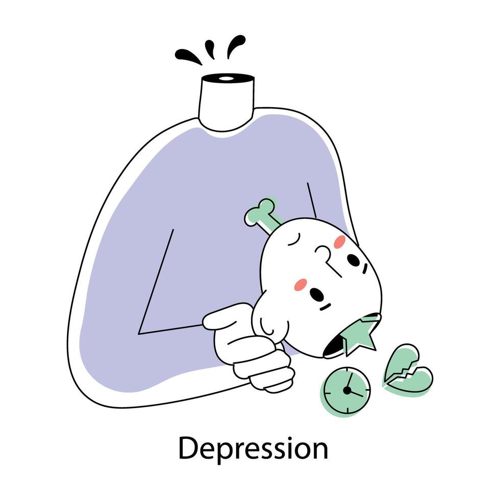 Trendy Depression Concepts vector