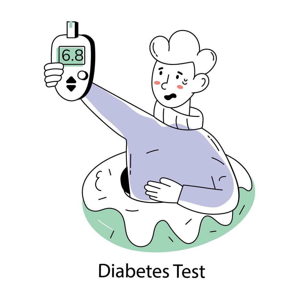 Trendy Diabetes Test vector