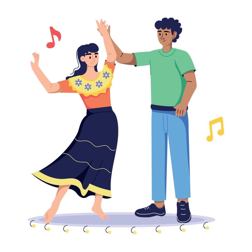 Trendy Multicultural Dance vector