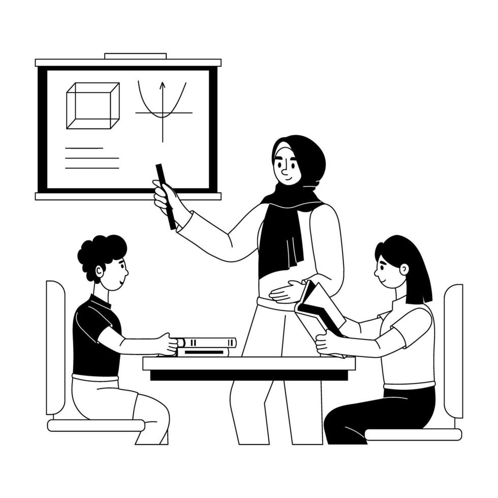 Trendy Multicultural Class vector
