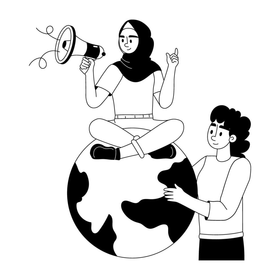 Trendy Global Campaign vector