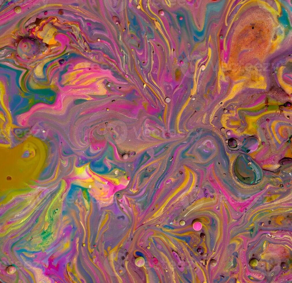 Vibrant Acrylic Bubbles, Abstract Ink Texture Background for Design Inspiration photo