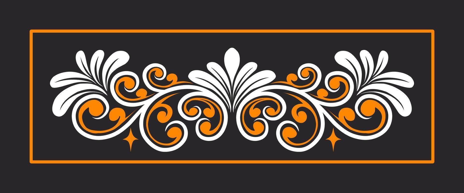 Vintage Baroque Victorian frame border monogram floral engraved scroll ornament vector