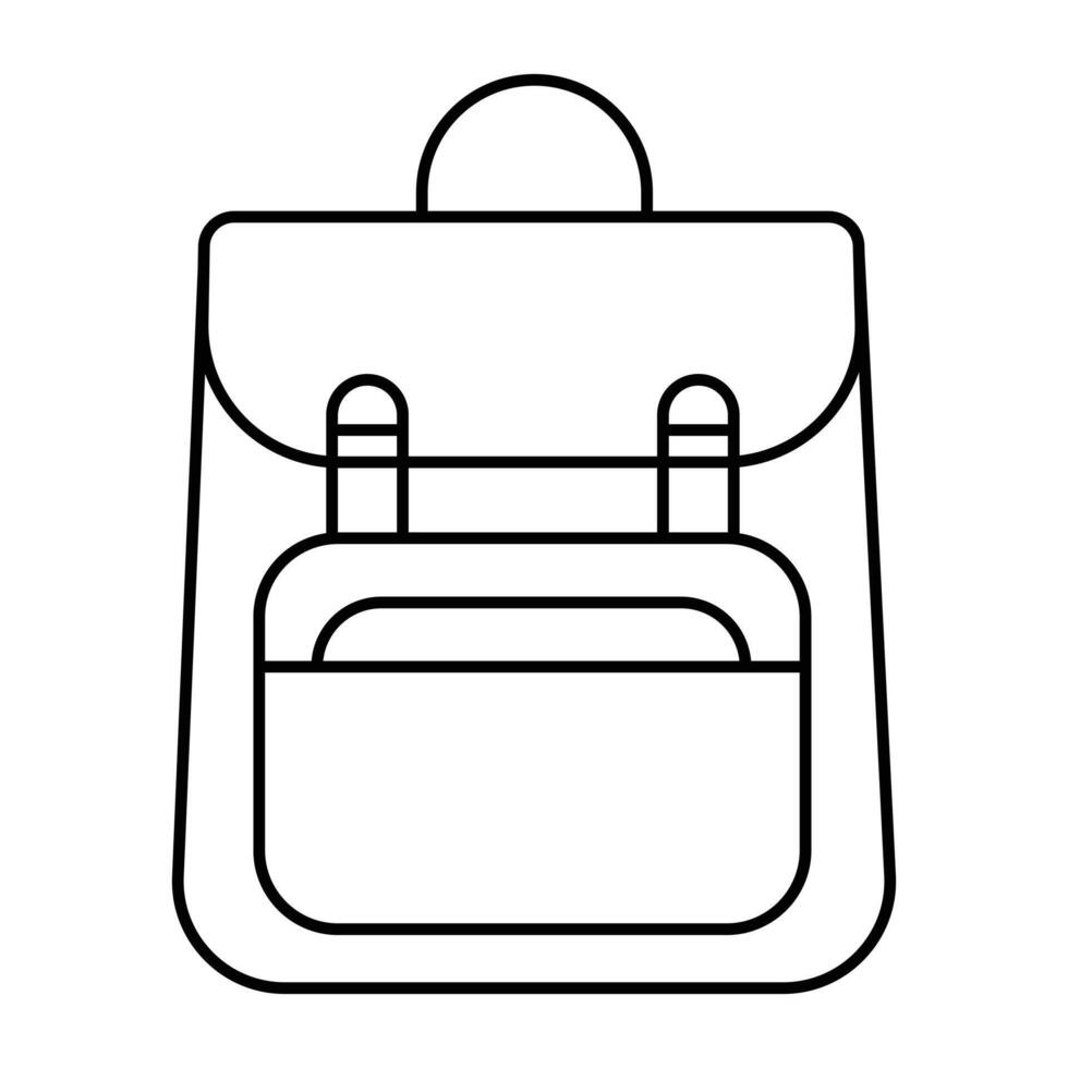 minimalist single-line art representation of a school bag against a white background vector