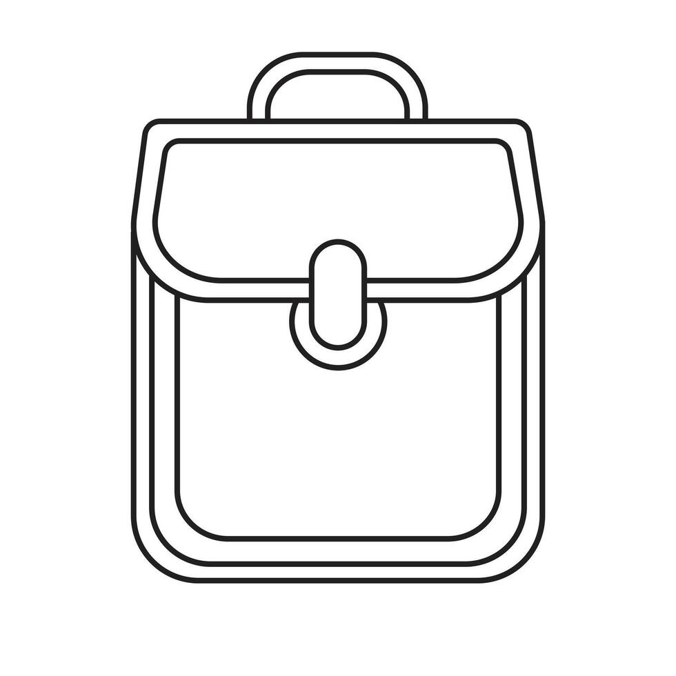 minimalist single-line art representation of a school bag against a white background vector