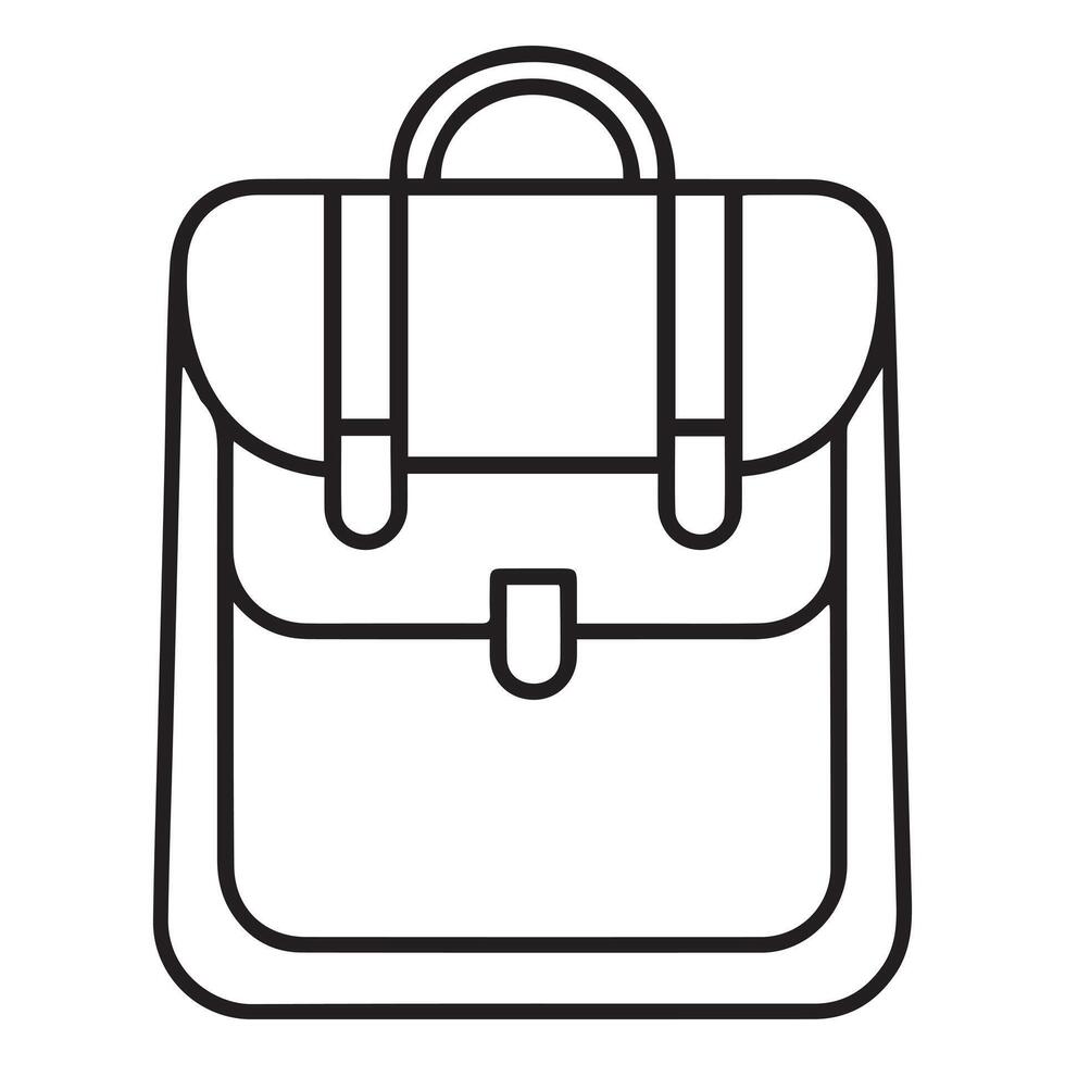 minimalist single-line art representation of a school bag against a white background vector