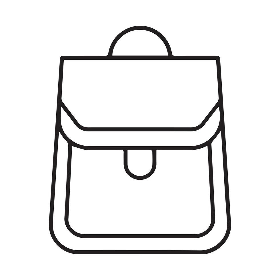 minimalist single-line art representation of a school bag against a white background vector