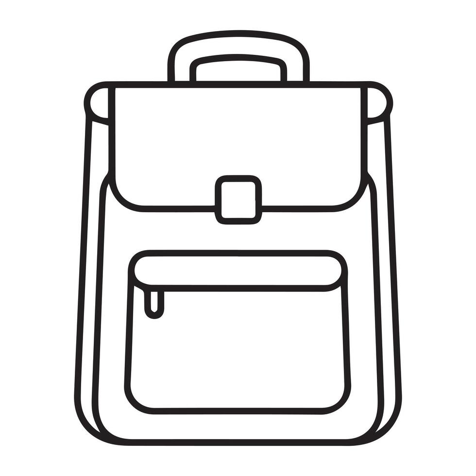 minimalist single-line art representation of a school bag against a white background vector