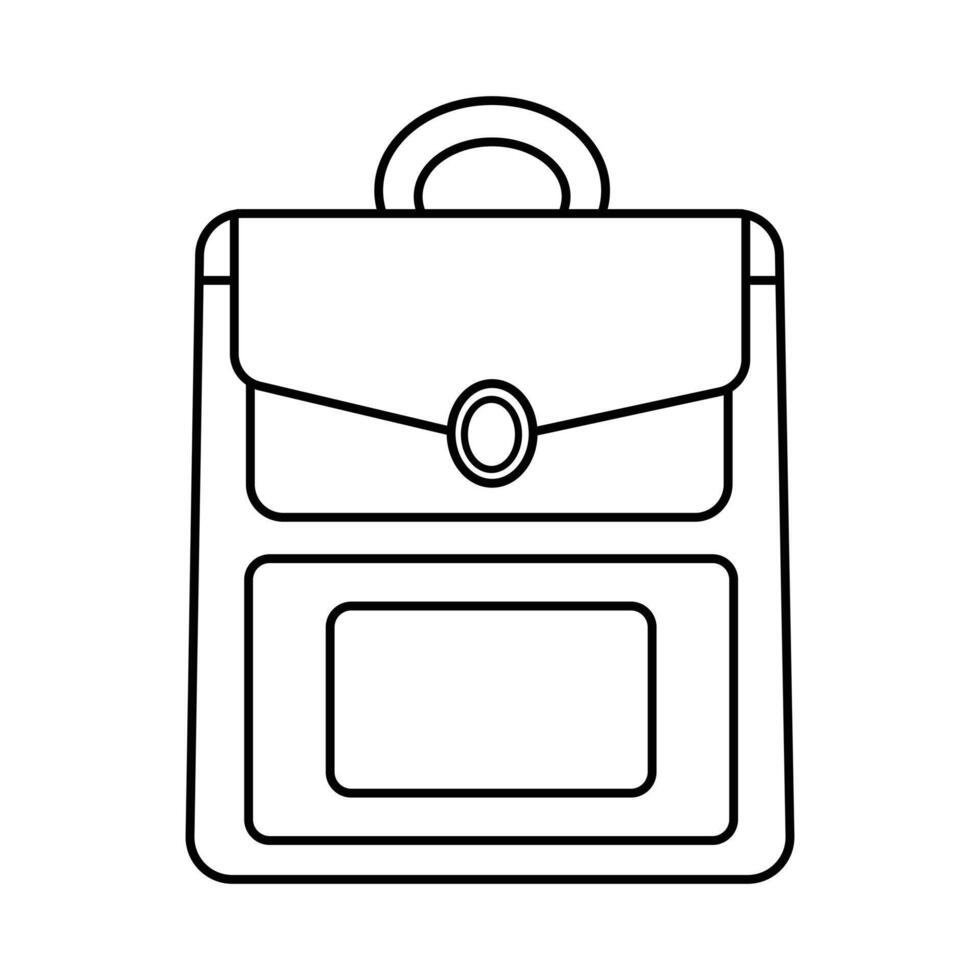 minimalist single-line art representation of a school bag against a white background vector
