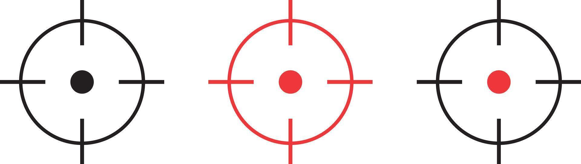Gun Sight Crosshairs Bullseye Isolated. crosshair and sight symbol. Sniper rifle aim icon. aiming to bullseye signs symbol. target destination icon. Focus cursor bull eye mark vector