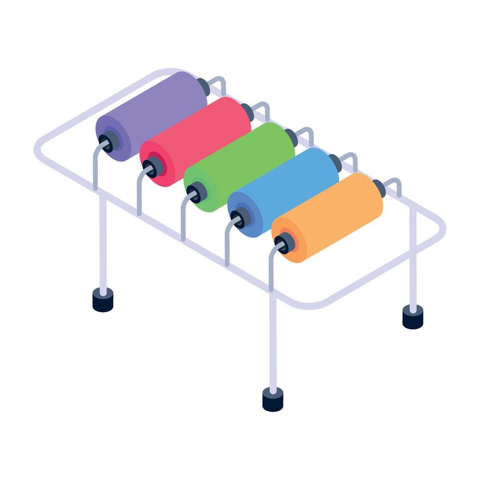 Sewing and Textile Accessories Isometric Icons vector