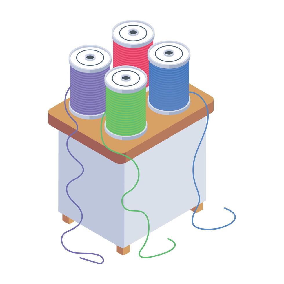 Sewing and Textile Machines Isometric Icons vector