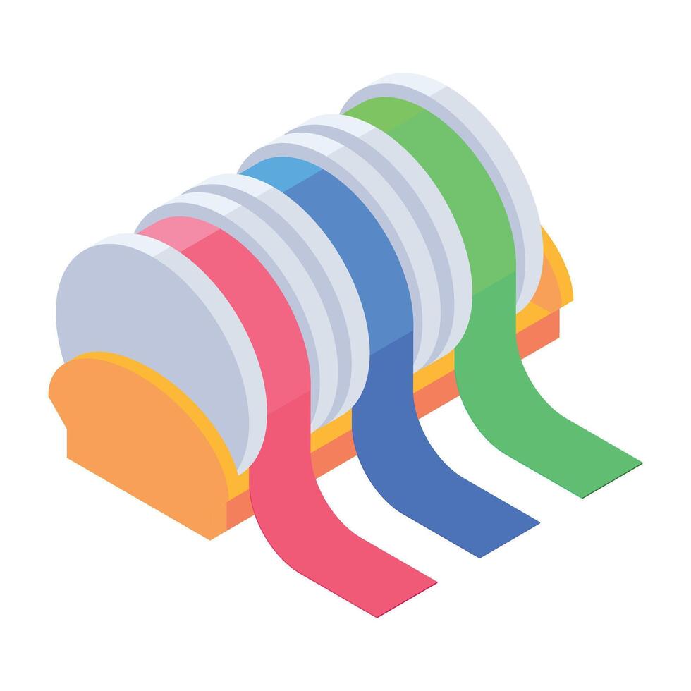 Sewing and Textile Accessories Isometric Icons vector