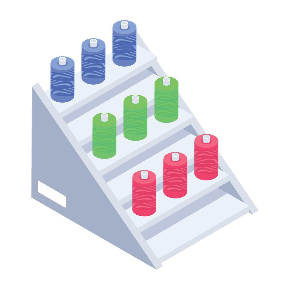 Sewing and Textile Accessories Isometric Icons vector