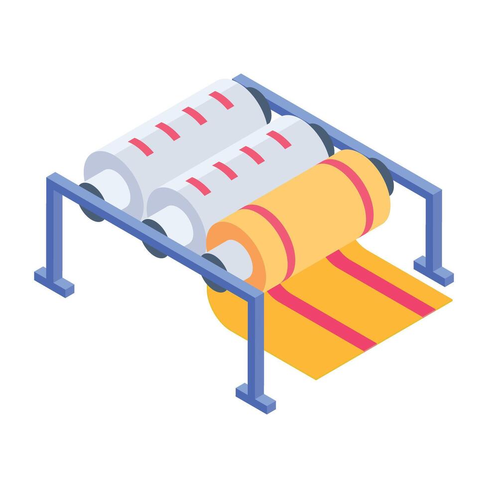 Sewing and Textile Machines Isometric Icons vector