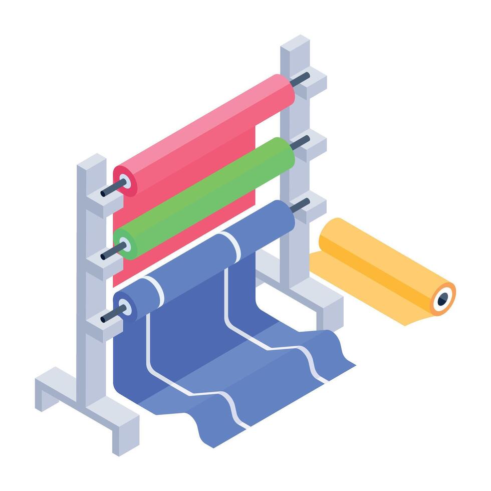 Sewing and Textile Machines Isometric Icons vector